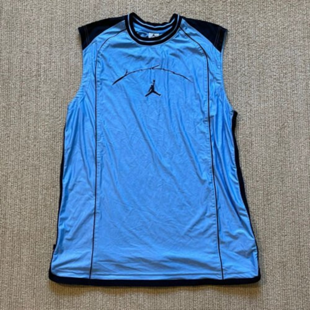 AIR JORDAN JUMPMAN Jersey VTG Dazzle Shiny Silky Y2K 2000s Sleeveless Shirt XL